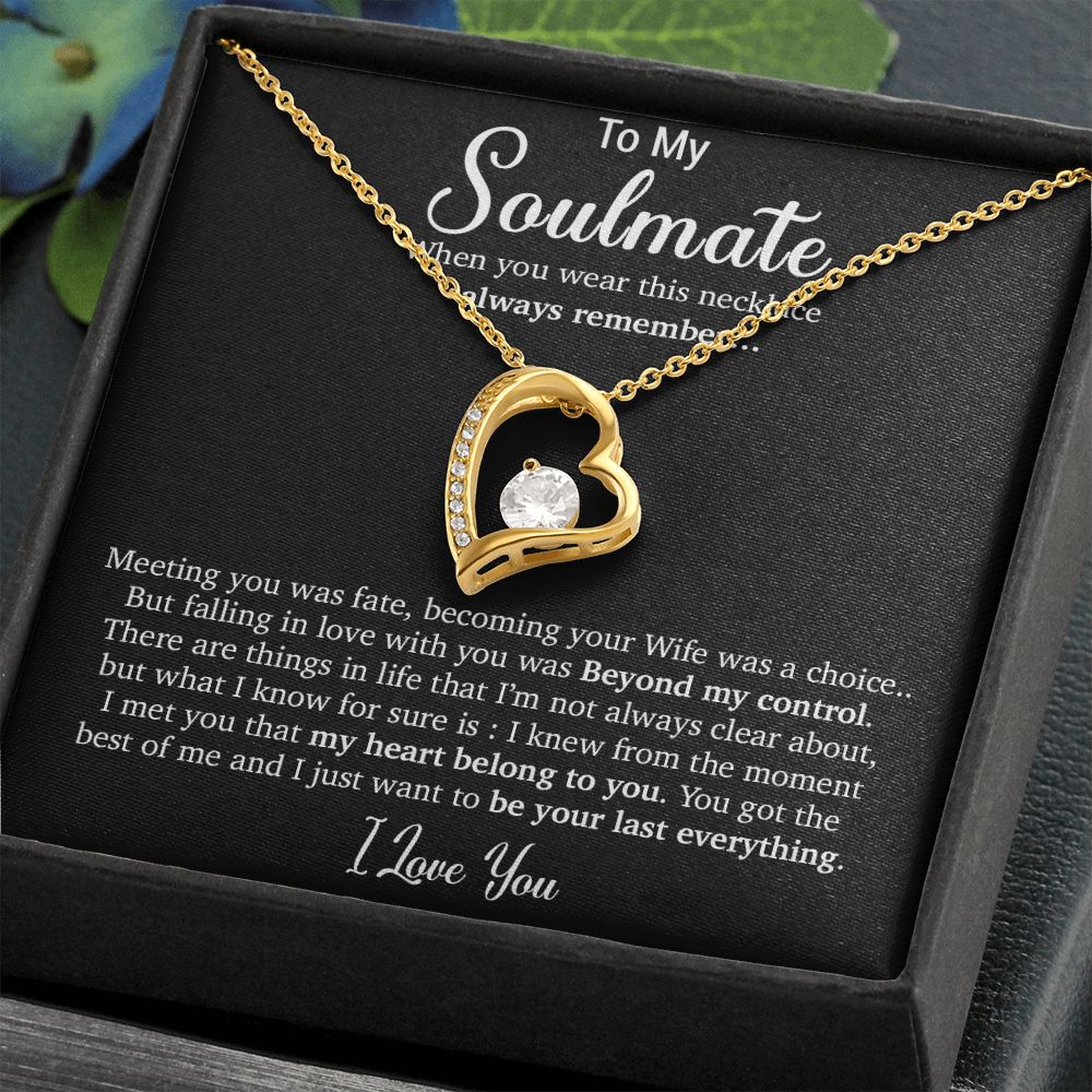 To My Soulmate Necklace, Anniversary Gift, Sentimental Gift, Soulmate Jewelry, Valentine's Day Gift