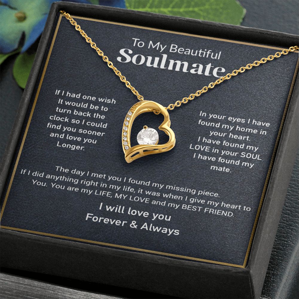 To My Soulmate Necklace, Gift For Her, Gift For Soulmate, Birthday Gift