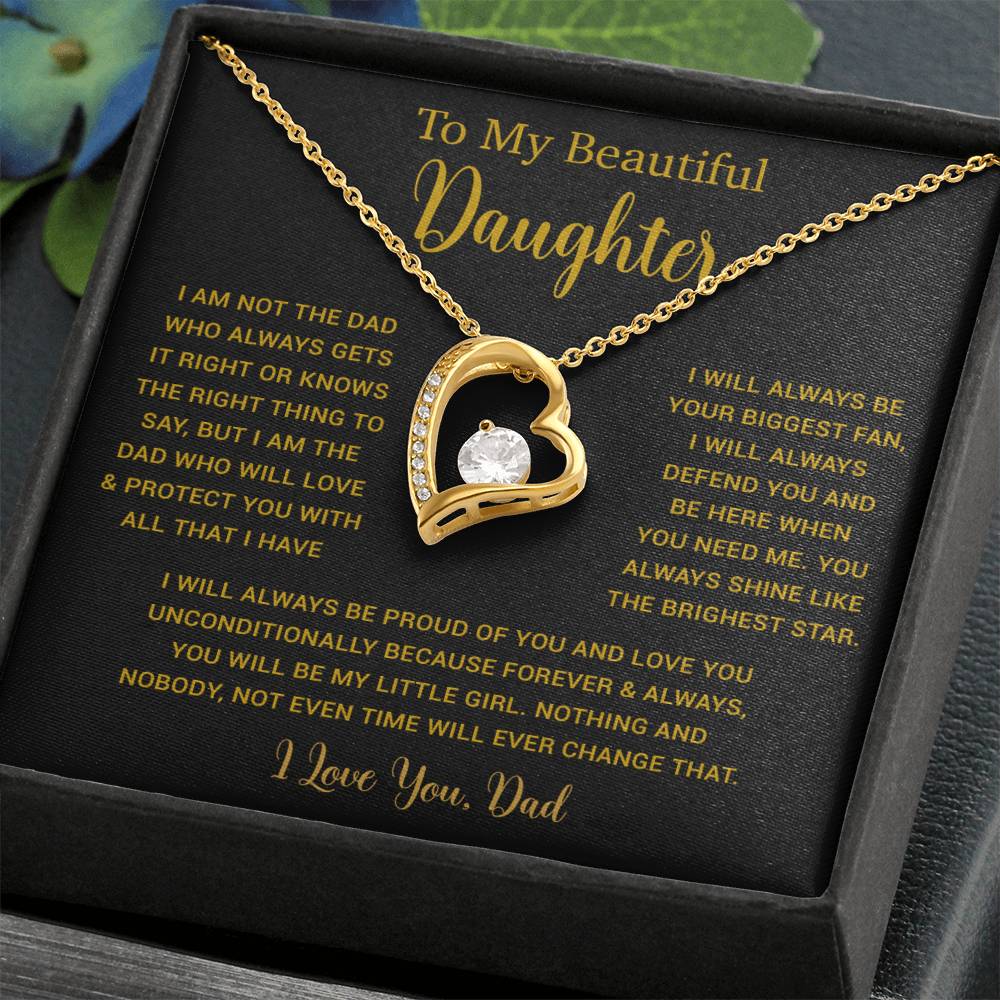 To My Daughter Necklace, Gift for Daughter from Dad, Father Daughter Necklace  6_5_Gold