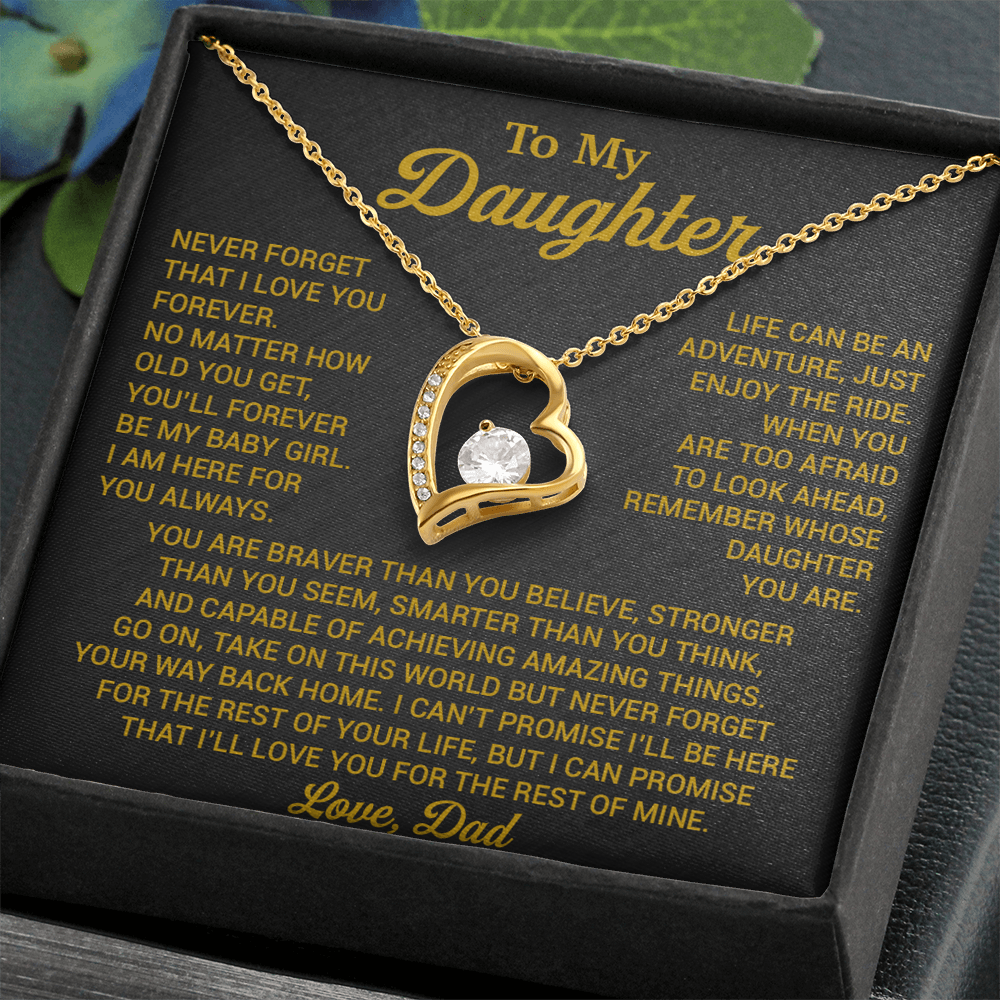 To My Daughter Necklace, Daughter Father Necklace, Daughter Gift From Dad 22_8_Gold
