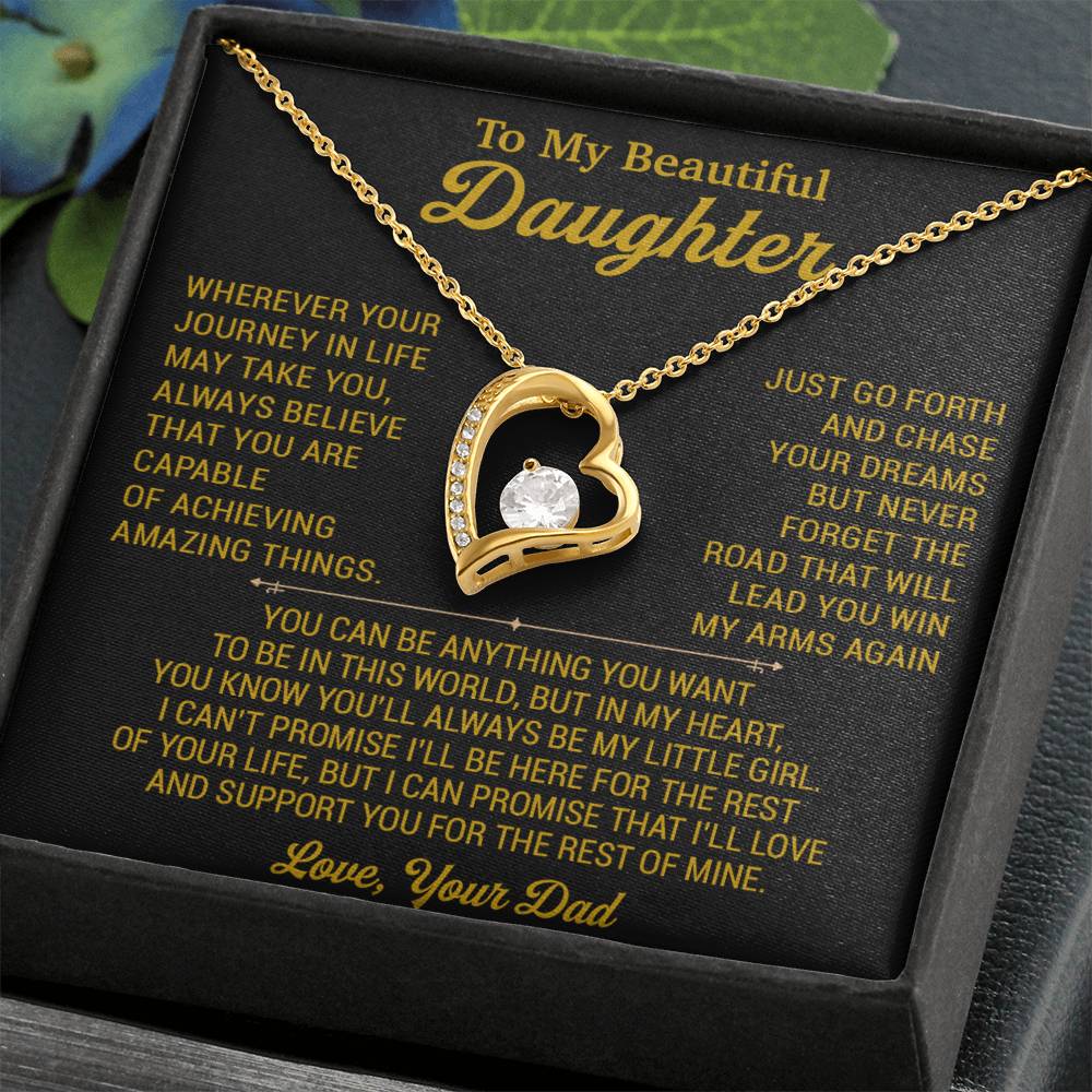 To My Daughter Necklace, Daughter Father Necklace, Daughter Gift From Dad 18_8_Gold