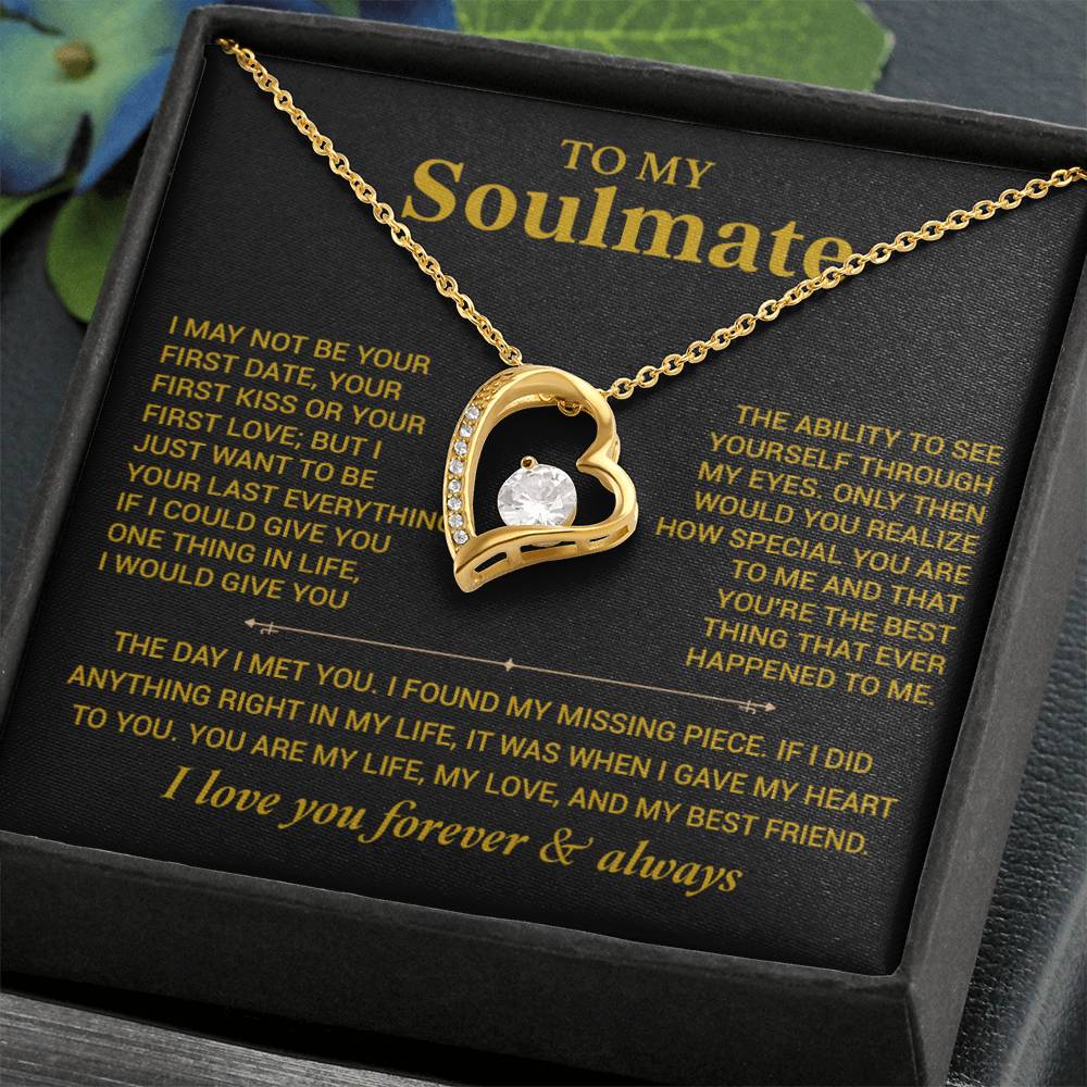 To My Soulmate Necklace, Gift for Wife, Girlfriend, Anniversary Gift, Christmas Gift
