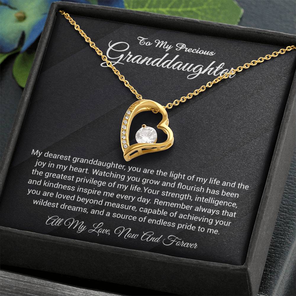 To My Granddaughter Necklace, Gift From Grandmother to Granddaughter Necklace