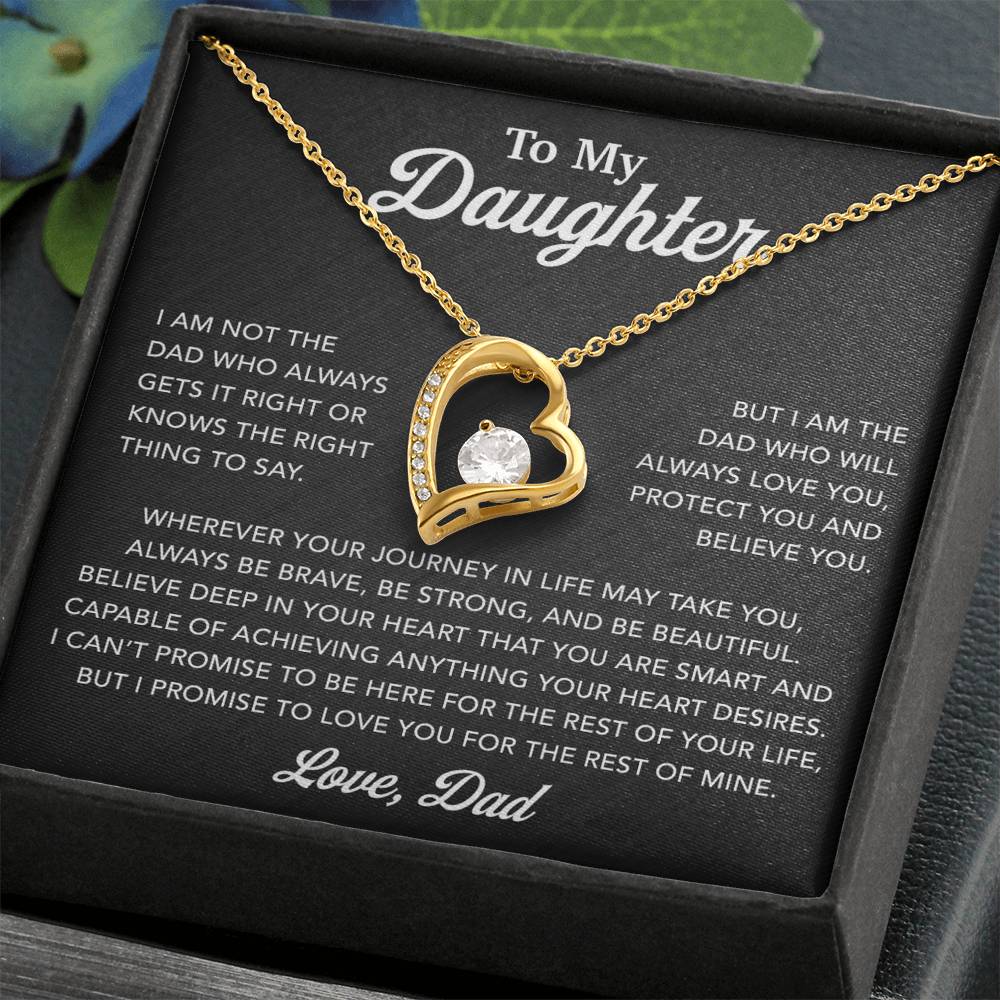 To My Daughter Necklace, Gift for Daughter from Dad, Father Daughter Necklace 12_6_Black