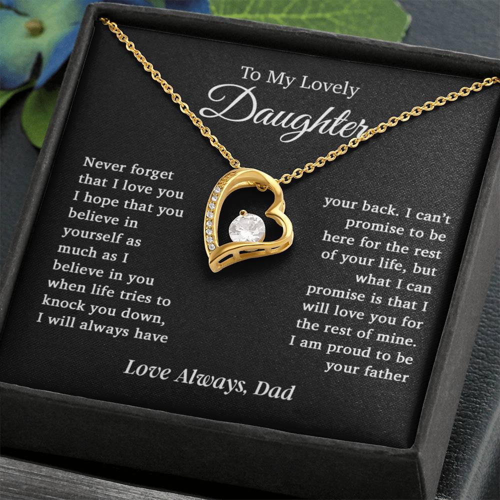 To My Daughter Necklace, Daughter Father Necklace, Daughter Gift From Dad 6_12_Black