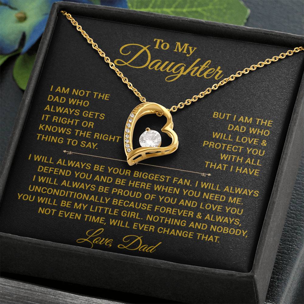To My Daughter Necklace, Gift for Daughter from Dad, Father Daughter Necklace 26_5_Gold