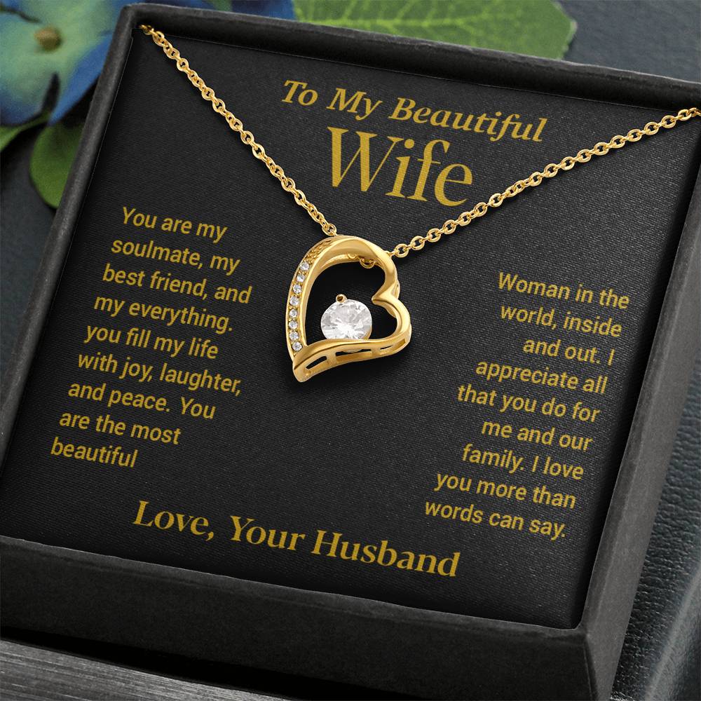 To My Wife Necklace, Gift For Wife, Anniversary Gift For Wife, Christmas Gift 22_11_Gold