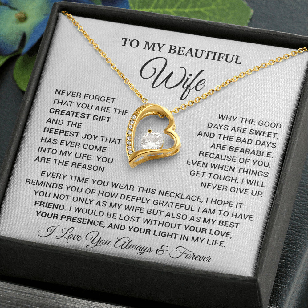 To My Wife Necklace, Christmas Gifts For Wife, Anniversary Cute Gift For Wife_16_9_White