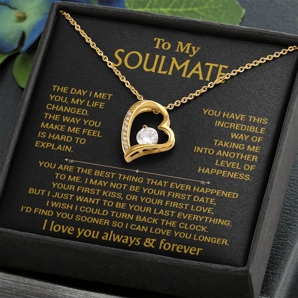 To My Soulmate Necklace, Soulmate Gift, Gift For Girlfriend, Christmas Gift 26_8_Gold