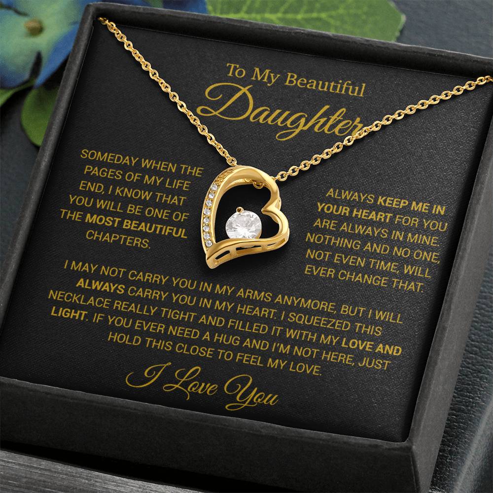 To My Daughter Necklace, Gift for Daughter from Dad, Daughter Father Necklace 14_12_Gold