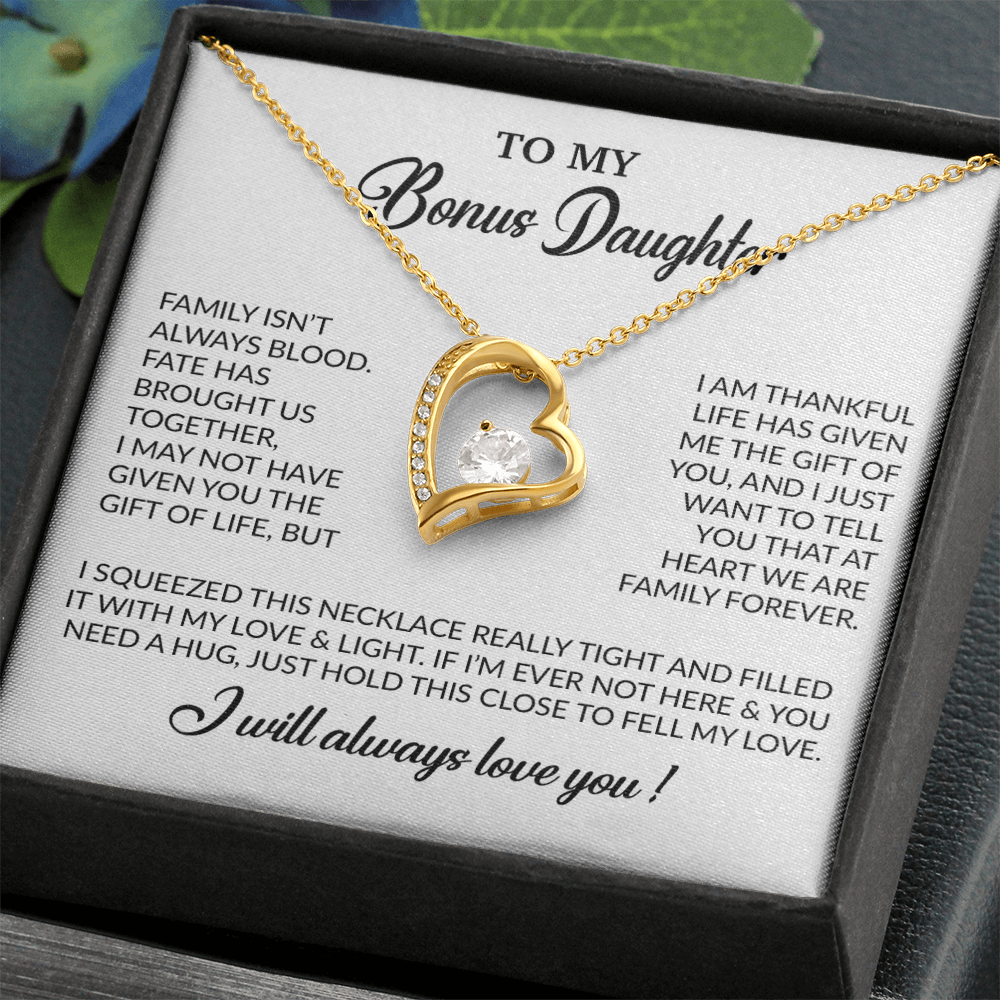 To My Bonus Daughter Necklace, Gift for Bonus Daughter, Step Daughter Birthday 7_11_White