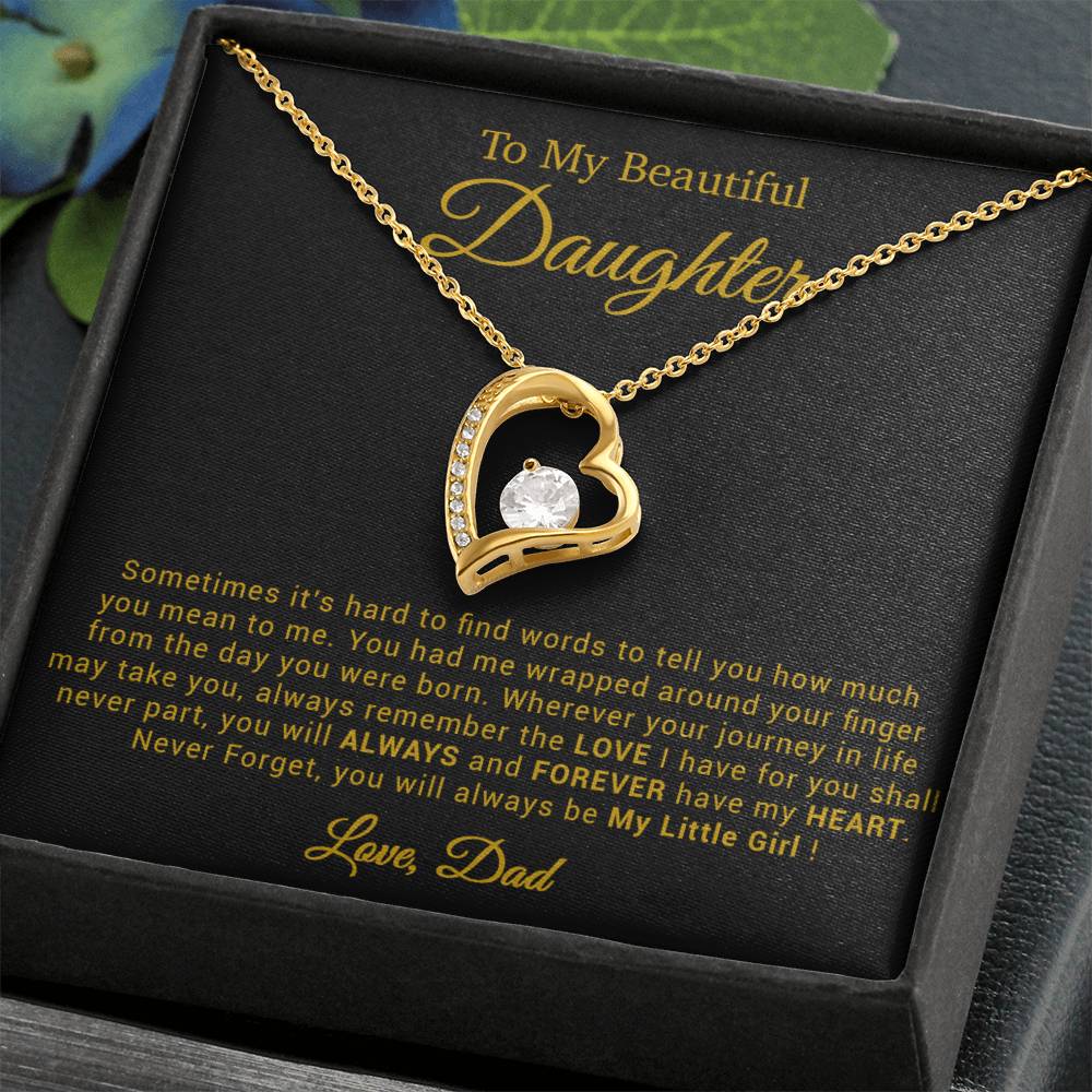 To My Daughter Necklace, Gift for Daughter from Dad, Father Daughter Necklace 21_4_Gold