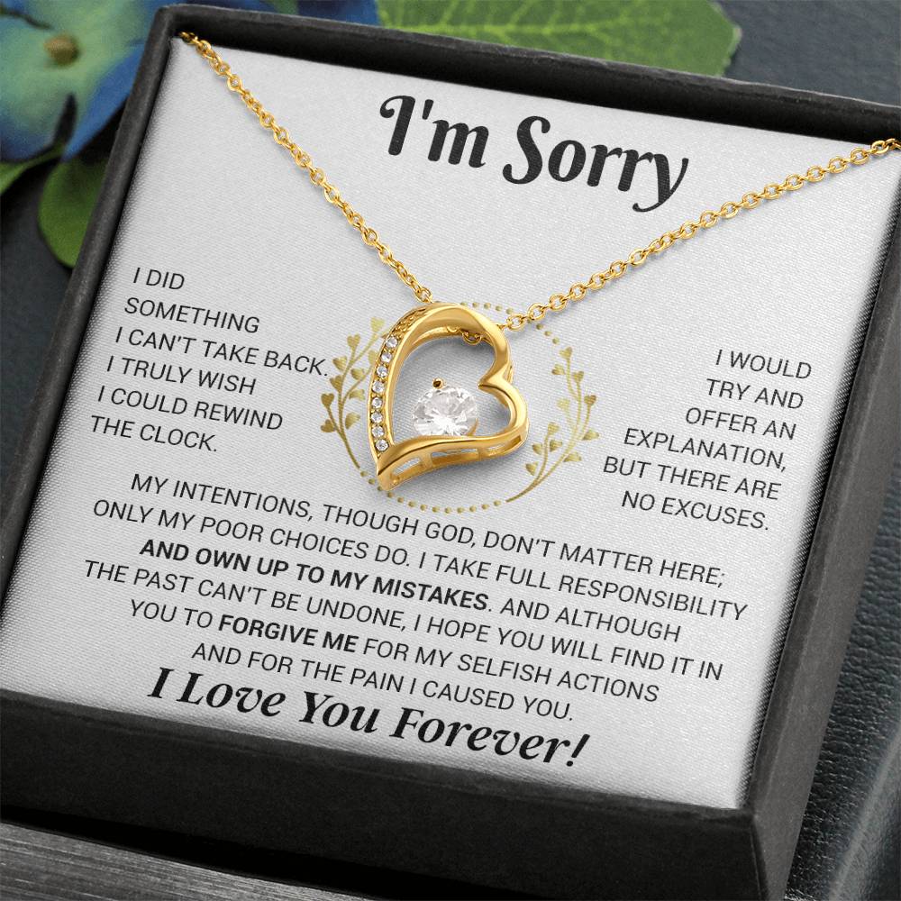 I'm Sorry Necklace Gifts, Apology Gifts For Her, Forgiveness Gift, Wife Gift 12_11_White