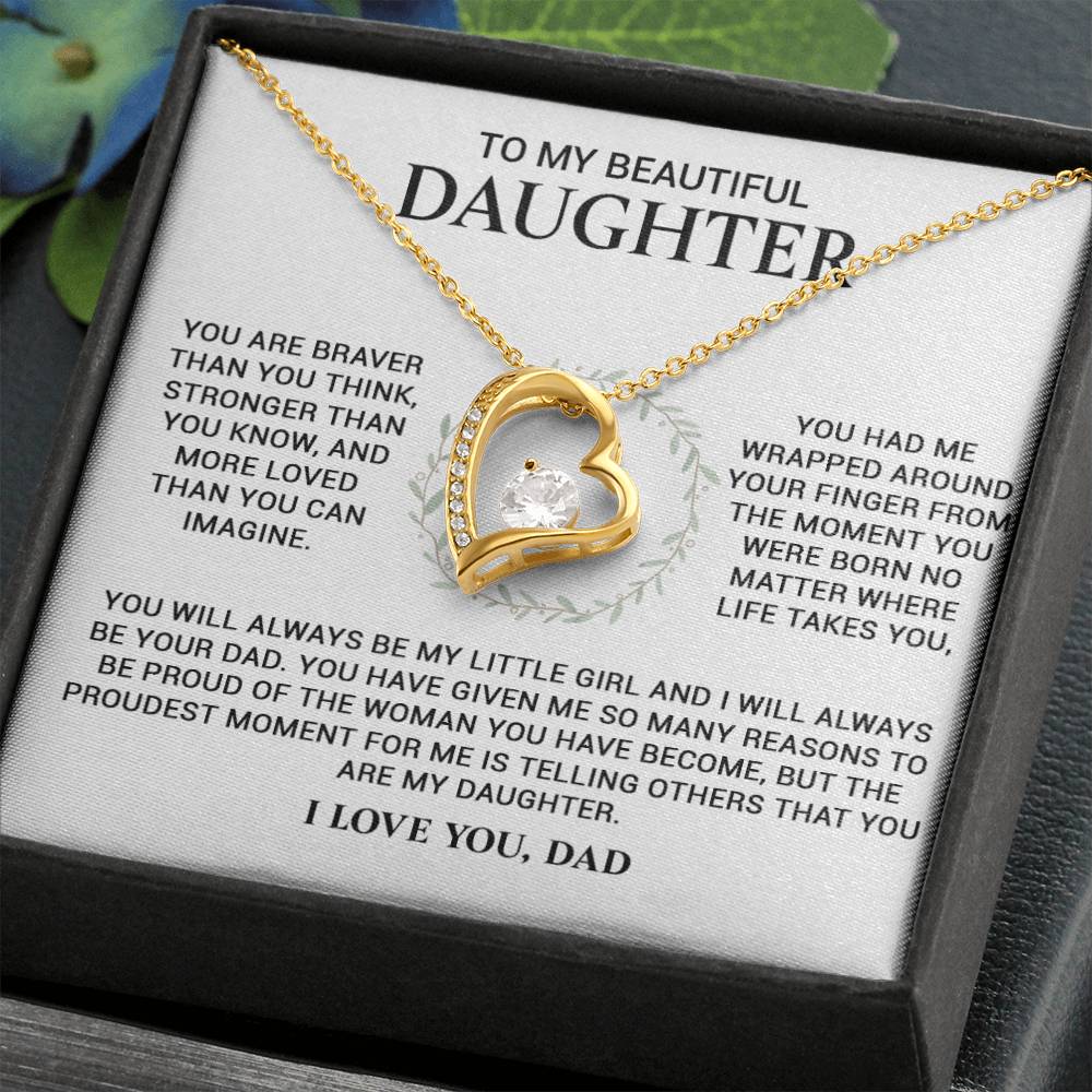 To My Daughter Necklace, Daughter Gift From Dad, Birthday Gift for Daughter