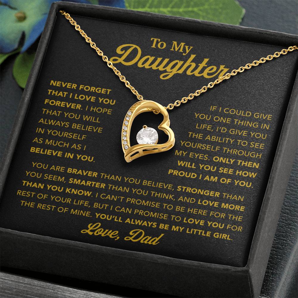 To My Daughter Necklace, Gift for Daughter from Dad, Father Daughter Necklace 21_1_Gold