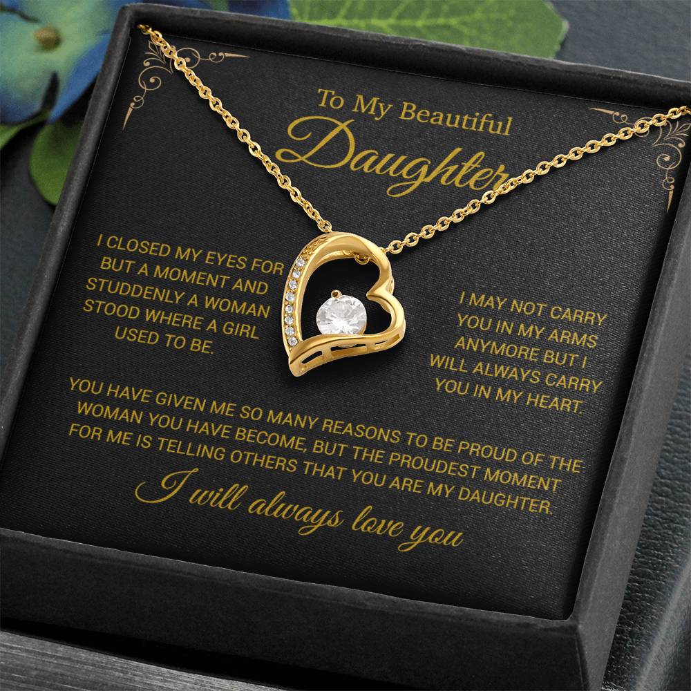 To My Daughter Necklace, Gift for Daughter from Dad, Daughter Father Necklace 29_11_Gold