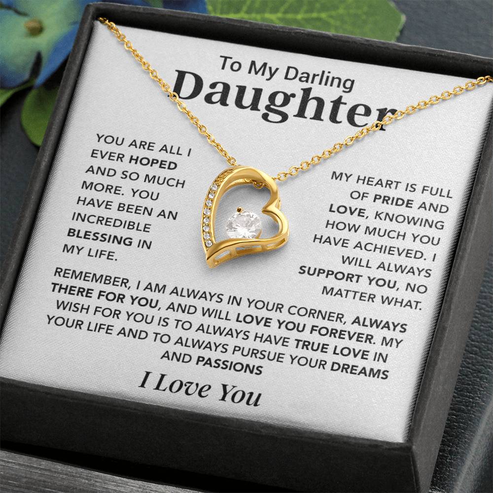 To My Darling Daughter Necklace, Gift for Daughter ,Birthday Gift for Her