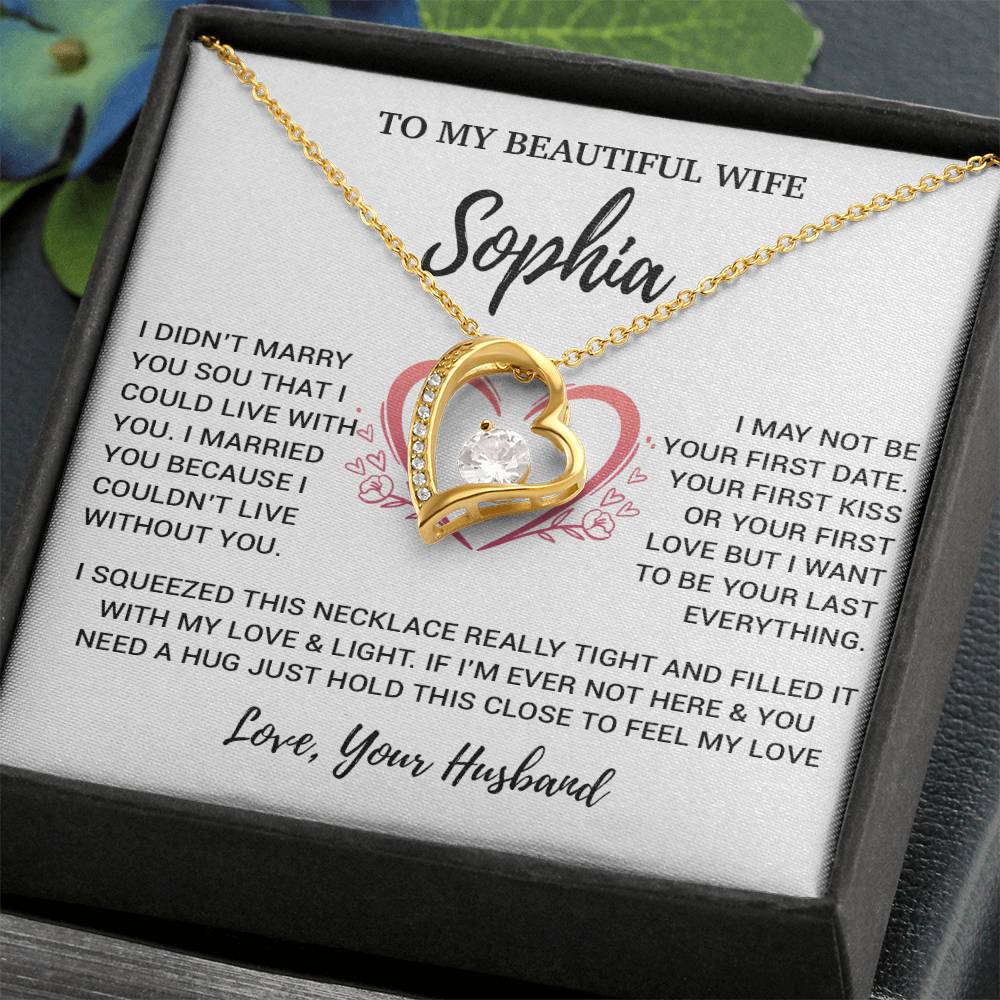 Custom To My Wife Necklace, Christmas Gifts For Women, Anniversary Gift For Wife