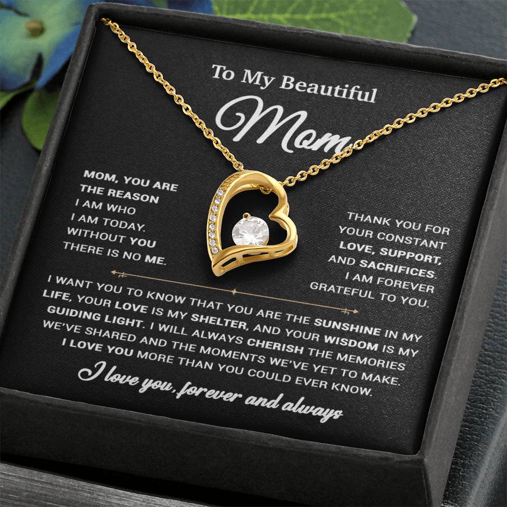 To My Mom Necklace, Sentimental Mother's Day Gift For Mom From Son 31_3_Black