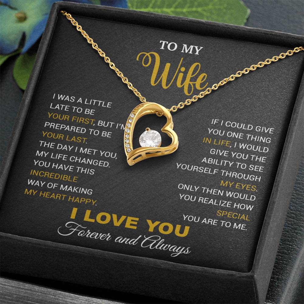 To My Wife Necklace, Gift For Wife, Anniversary Gift For Wife, Necklace For Wife 15_5_Black