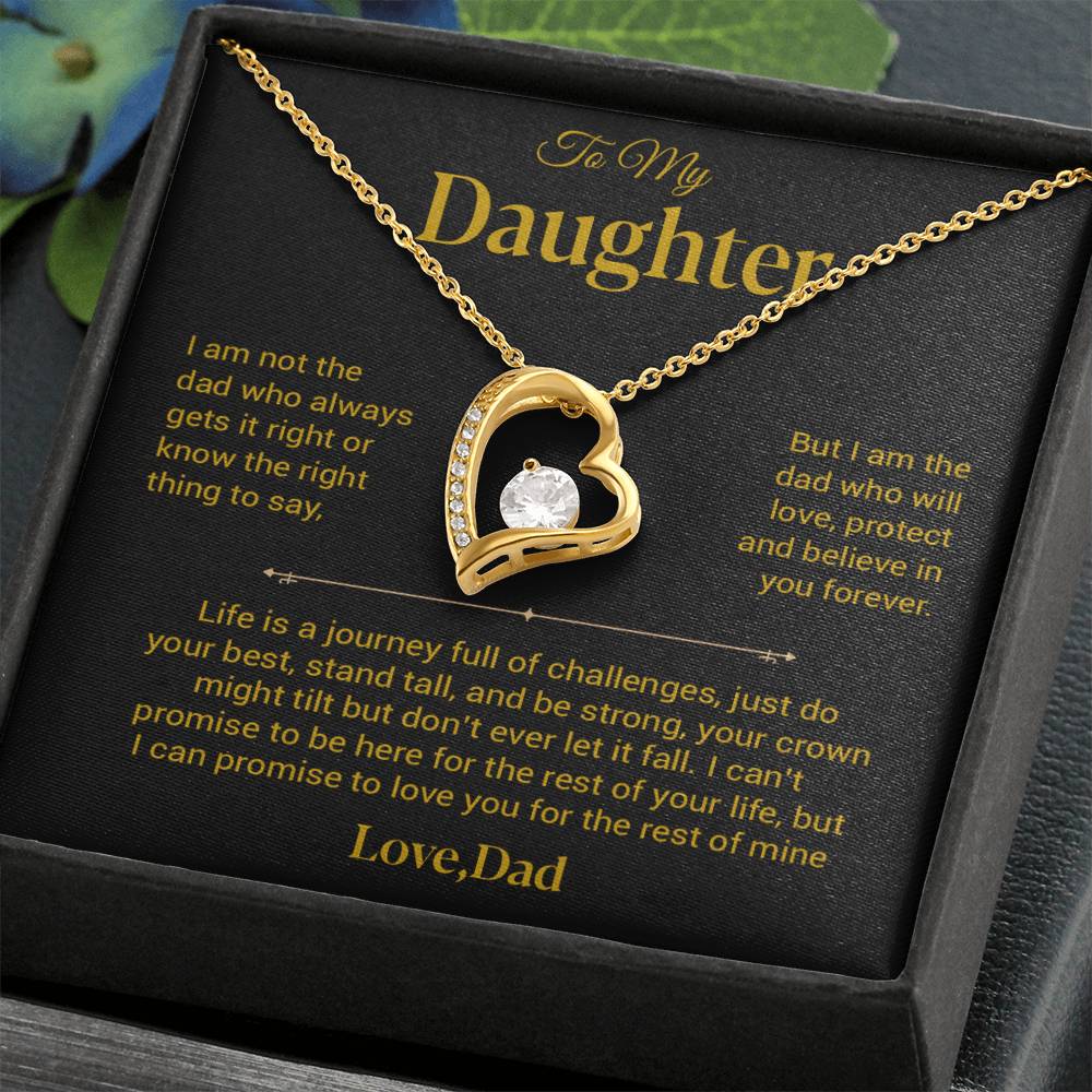 To My Daughter Necklace, Gift for Daughter from Dad, Father Daughter Necklace 25_12_Gold