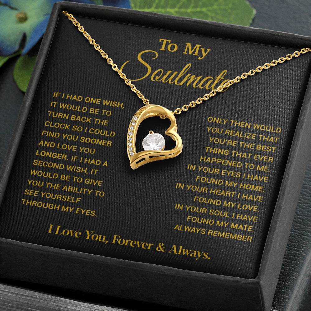 To My Soulmate Necklace, Soulmate Gift, Gift For Girlfriend, Christmas Gift 9_12_Gold