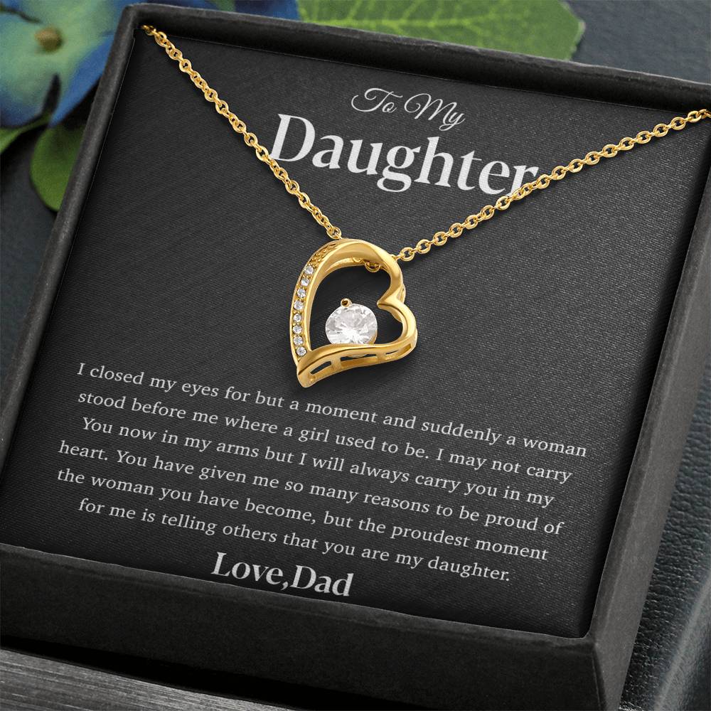 To My Daughter Necklace, Gift for Daughter from Dad, Father Daughter Necklace 28_4_Black