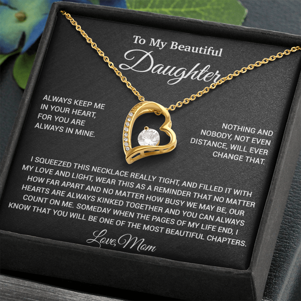 To My Daughter Necklace, Daughter Mother Necklace, Daughter Gift From Mom 9_6_Black