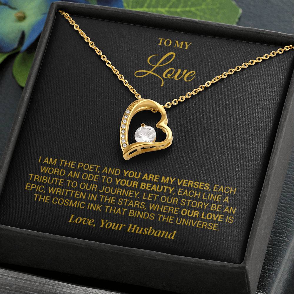 To My Beautiful Wife Necklace, Anniversary Gift, Valentine's Gift for Wife