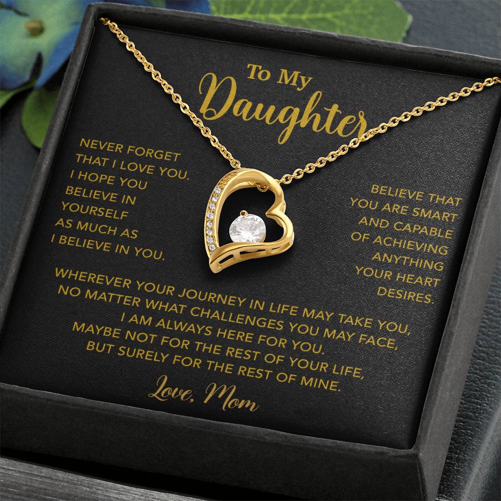 To My Daughter Necklace, Gift for Daughter from Mom, Mother Daughter Necklace 18_5_Gold