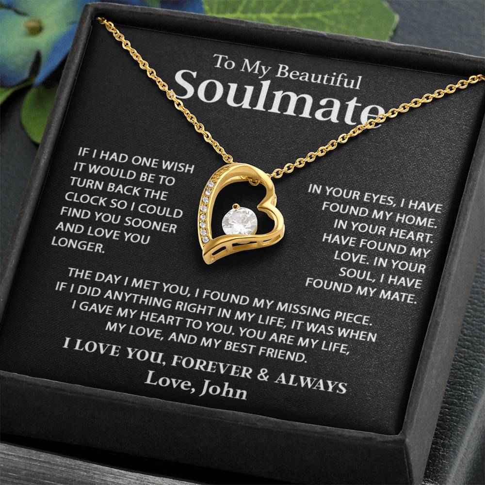 Custom To My Soulmate Necklace Gift For Girlfriend Wife Birthday Gifts Christmas Gifts
