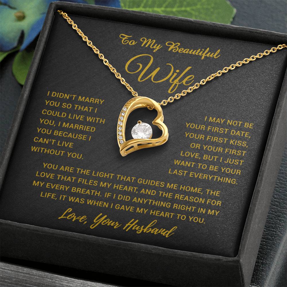 To My Wife Necklace, Gift For Wife, Anniversary Gift For Wife, Necklace For Wife 4_5_Gold