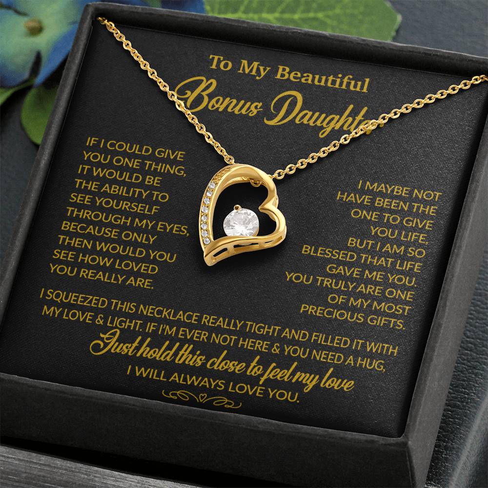 To My Bonus Daughter Necklace, Gift for Bonus Daughter, Step Daughter Birthday 1_10_Gold
