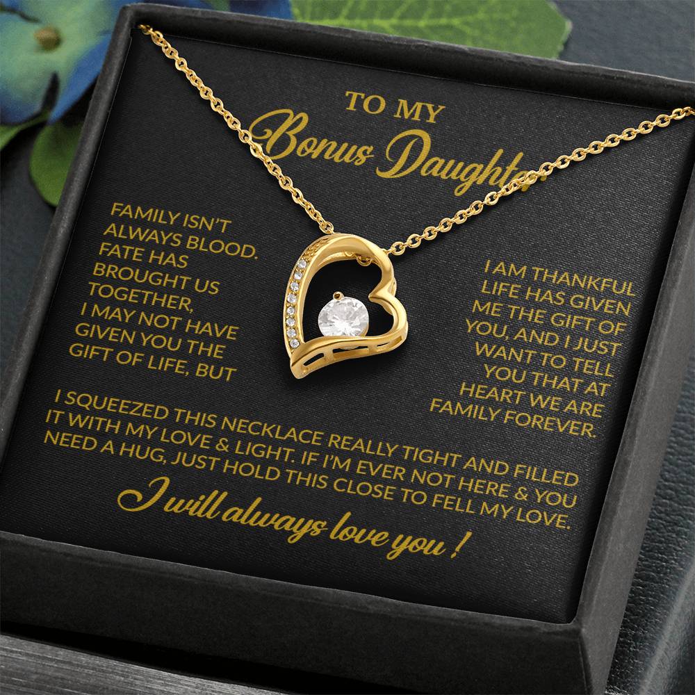 To My Bonus Daughter Necklace, Gift for Bonus Daughter, Step Daughter Birthday 7_11_Gold