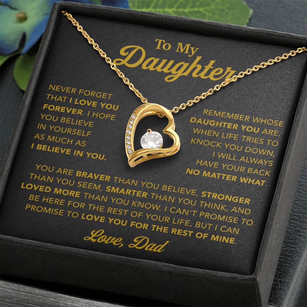 To My Daughter Necklace, Gift for Daughter from Dad, Father Daughter Necklace 25_2_Gold