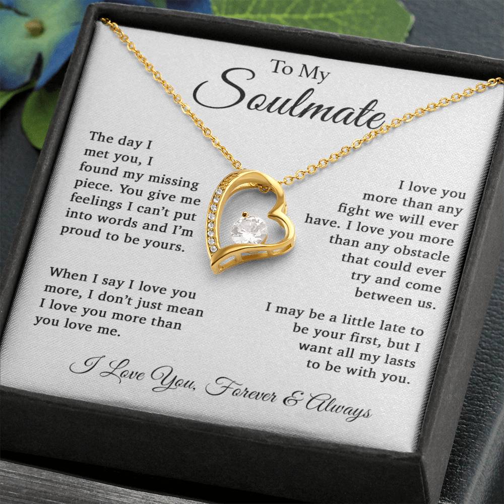 To Soulmate Necklace Gift For Girlfriend Wife Birthday Valentines Day Christmas