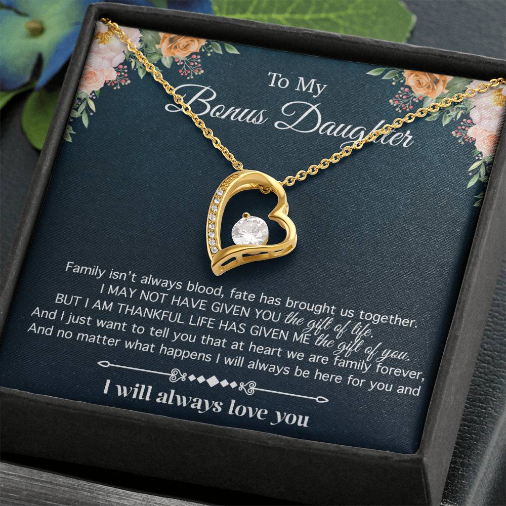 To My Bonus Daughter, Gift For Bonus Daughter Necklace, Step Daughter Necklace