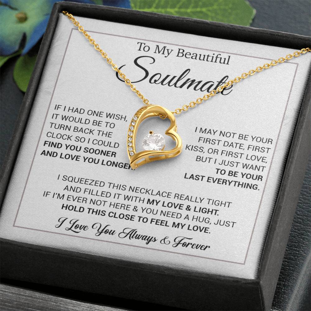 To My Soulmate Necklace, Anniversary Gifts, Soulmate Gift, Christmas Gift