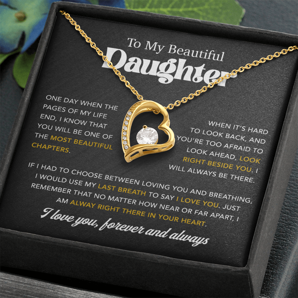 To My Daughter Necklace, Gift for Daughter from Dad, Father Daughter Necklace 7_7_Black