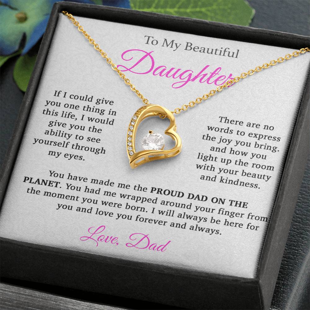 To My Daughter Necklace, Daughter Father Necklace, Daughter Gift From Dad333_Hong