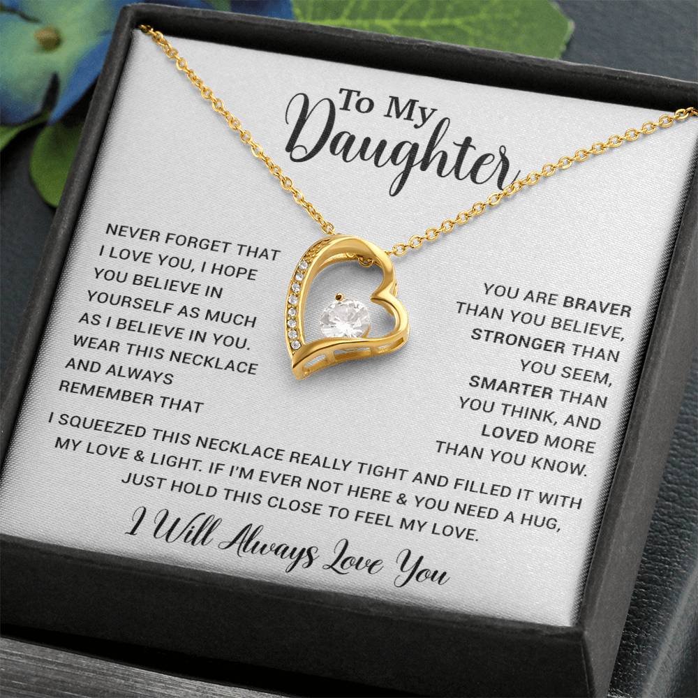 To My Daughter Necklace Gift for Daughter from Dad,Daughter Father Necklace 16_4_White