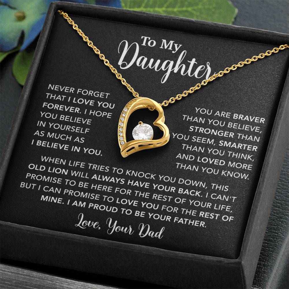 To My Daughter Necklace Gift for Daughter from Dad,Daughter Father Necklace 15_4_Black