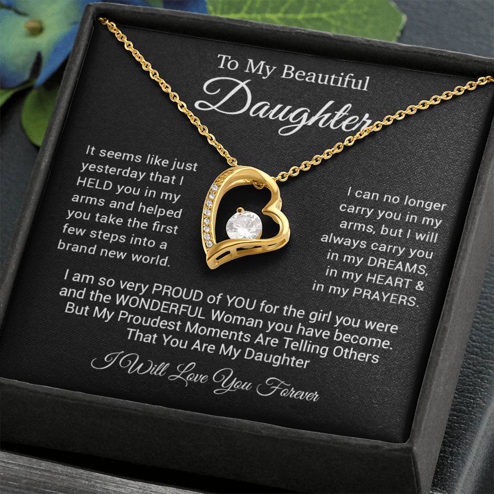 To My Daughter Necklace, Gift For Daughter, From Mom Or Dad Necklace