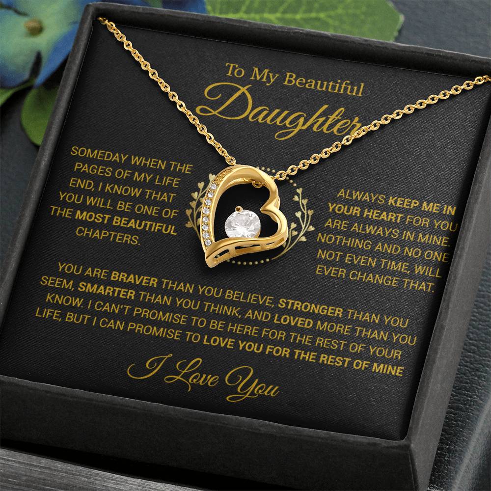 To My Daughter Necklace, Gift for Daughter from Dad, Daughter Father Necklace 15_12_Gold