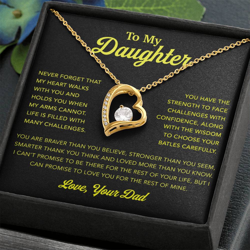 To My Daughter Necklace, Gift for Daughter from Dad, Father Daughter Necklace 3_12_gold