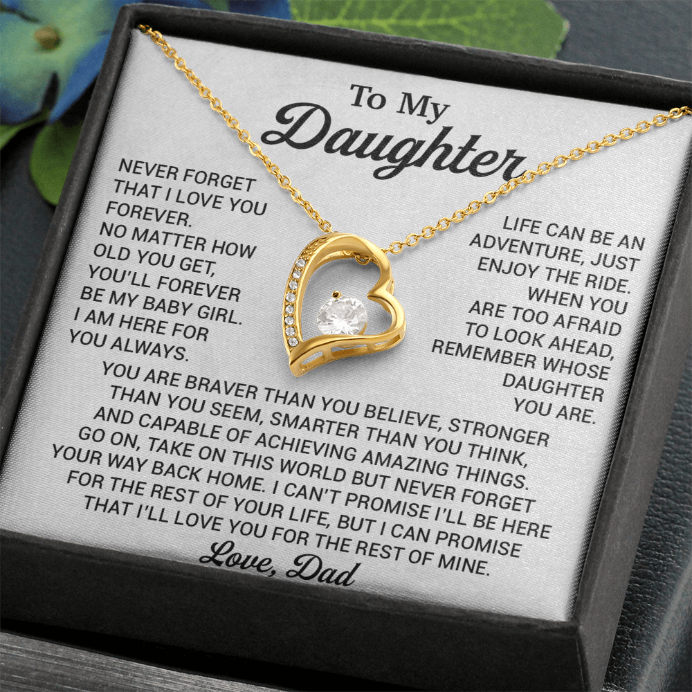To My Daughter Necklace, Daughter Father Necklace, Daughter Gift From Dad 22_8_White