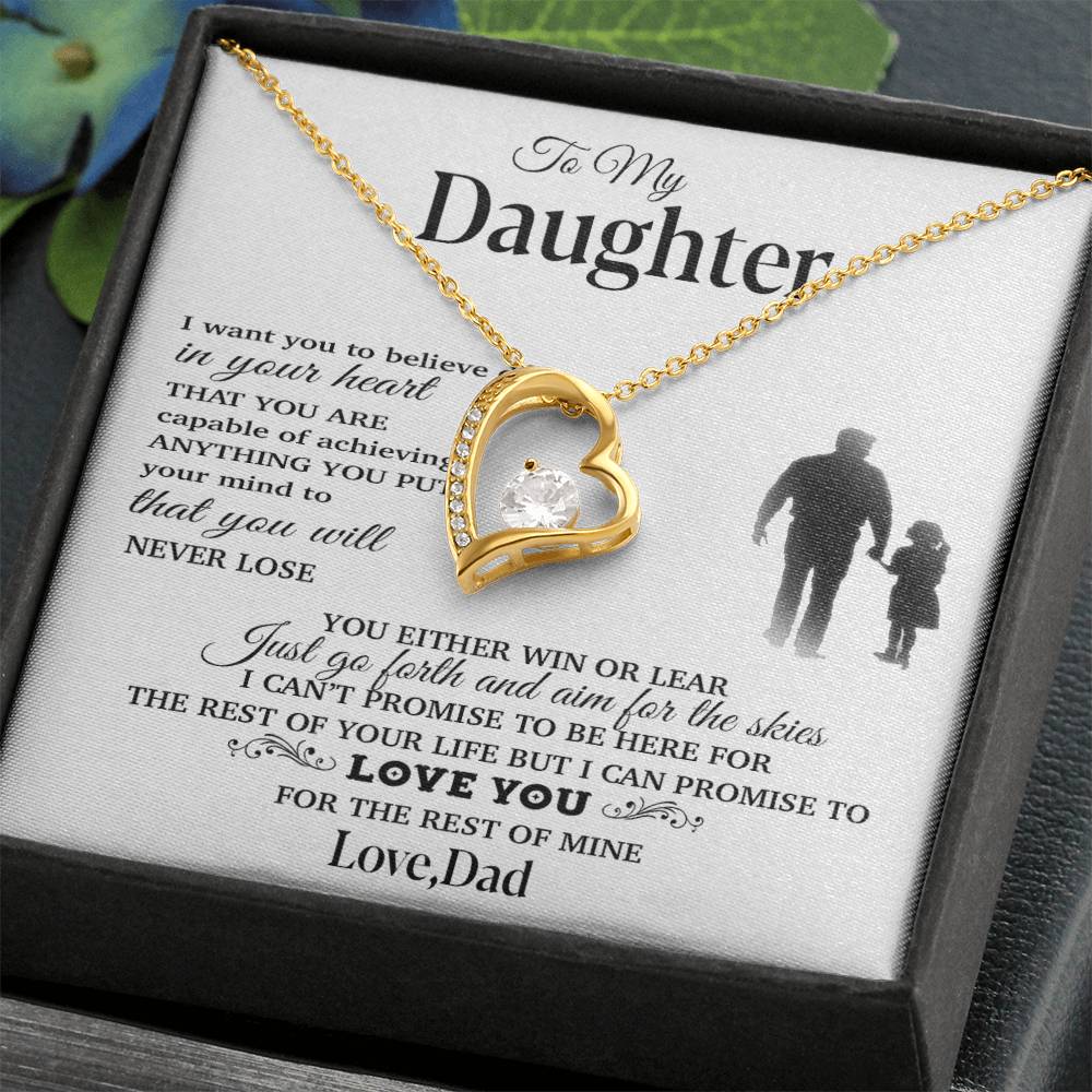 To My Daughter Necklace, Gift for Daughter from Dad, Father Daughter Necklace 30_11_White