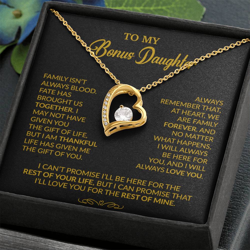 To My Bonus Daughter Necklace, Gift for Bonus Daughter, Step Daughter Birthday 30_9_Gold