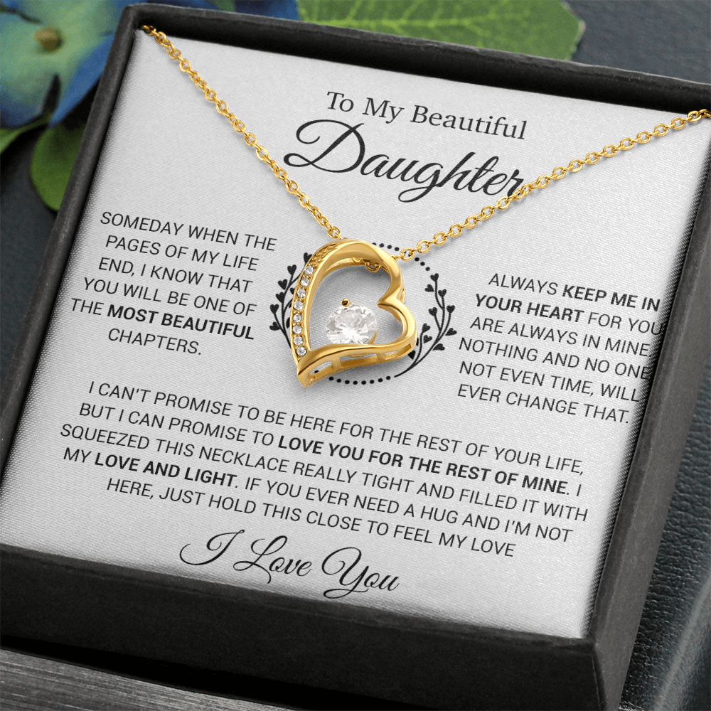 To My Daughter Necklace, Gift for Daughter from Dad, Daughter Father Necklace 16_12_White