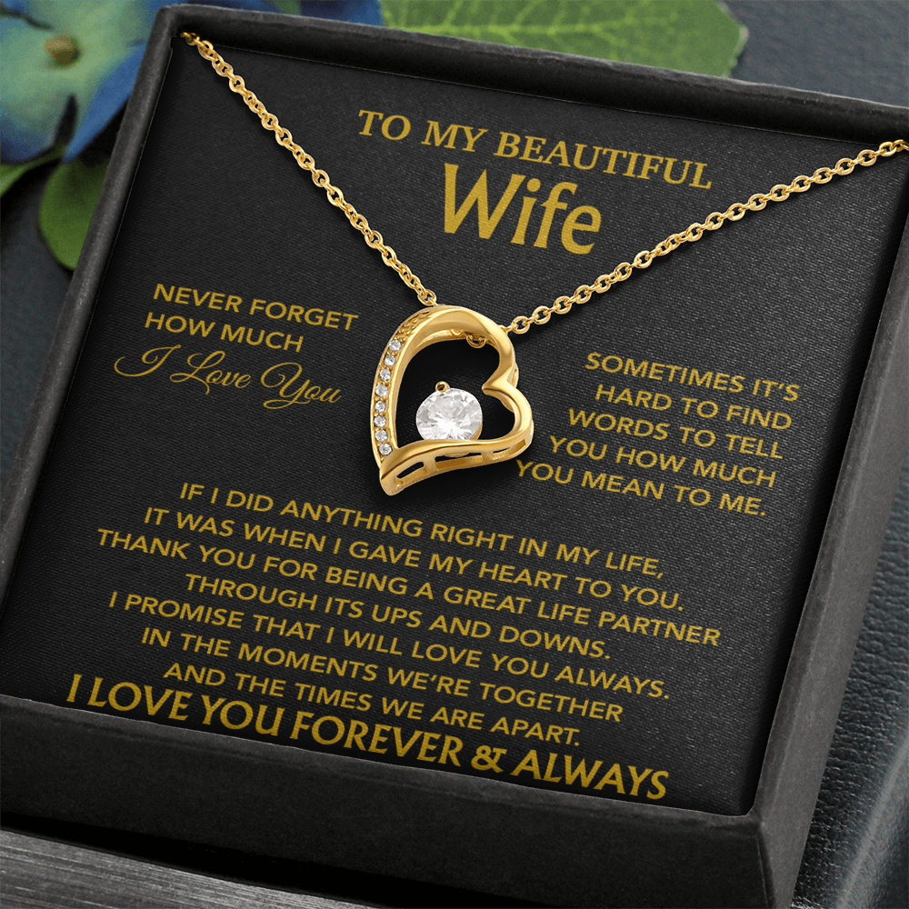 To My Wife Necklace, Christmas Gifts For Wife, Anniversary Cute Gift For Wife_Gold_20_8